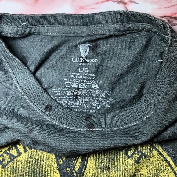 Guinness Shirt Dark Gray Short Sleeve Graphic Tee size L - Picture 7 of 10